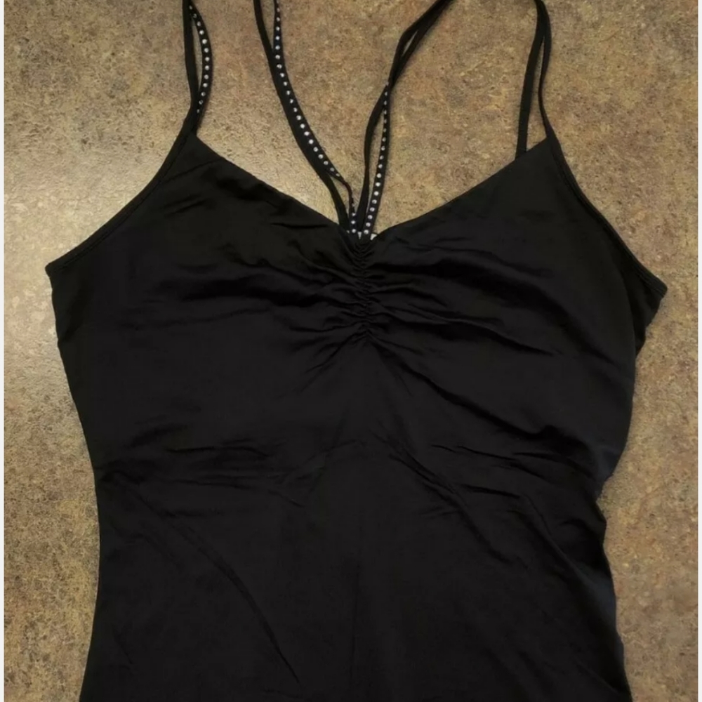 Boston Proper Black Rhinestone Sz L Strappy Tank